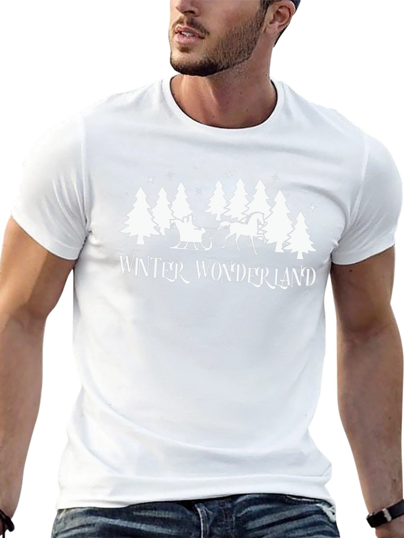 Winter Wonderland Graphic Tee - Black Holiday T-Shirt