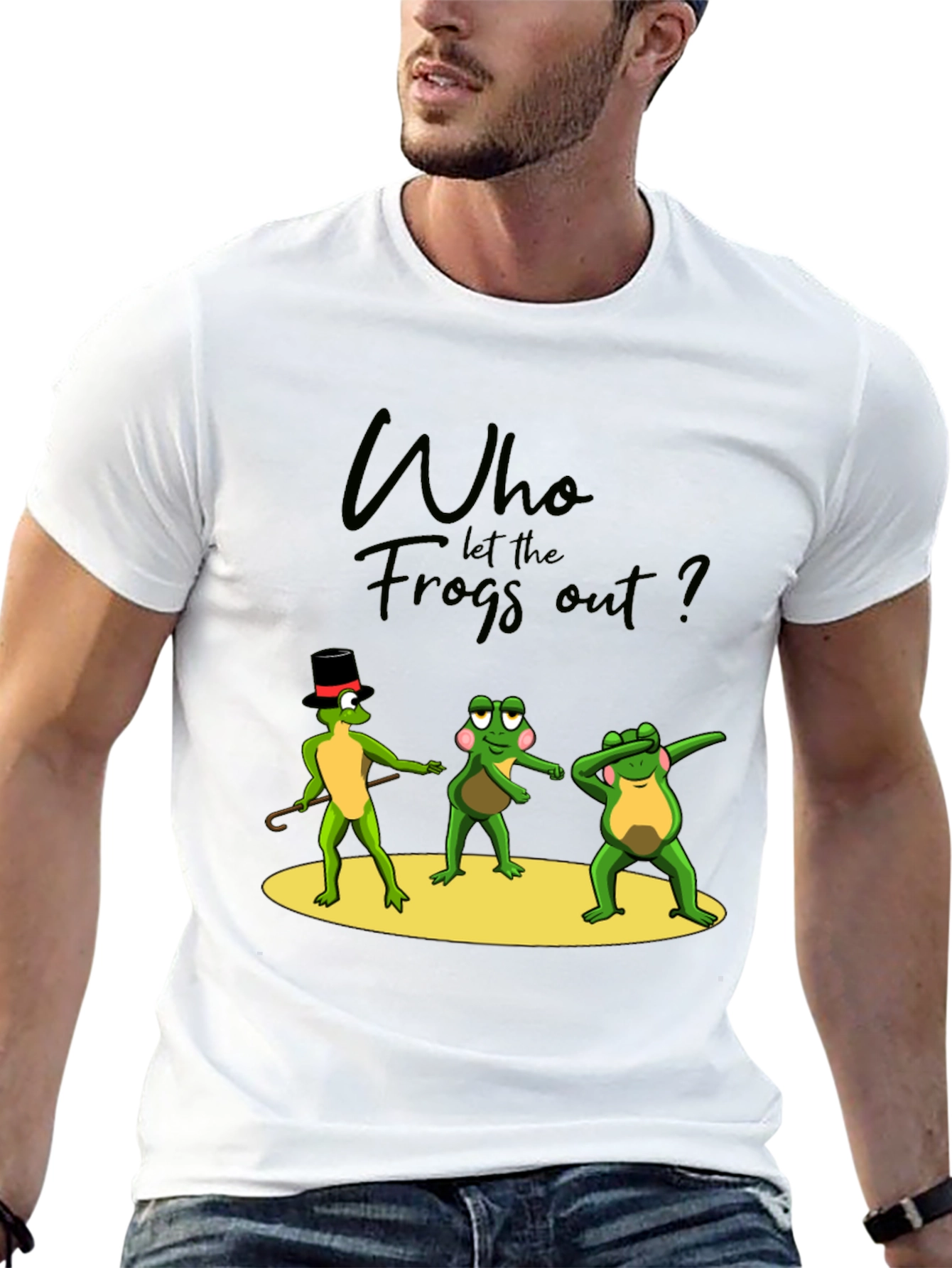 Who Let the Frogs Out? Funny Graphic T-Shirt