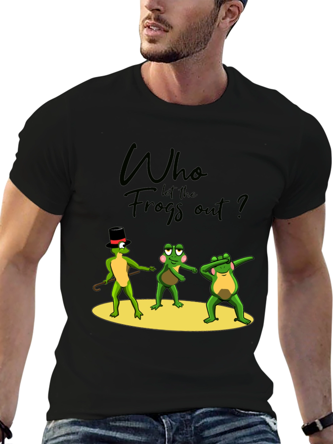 Who Let the Frogs Out? Funny Graphic T-Shirt