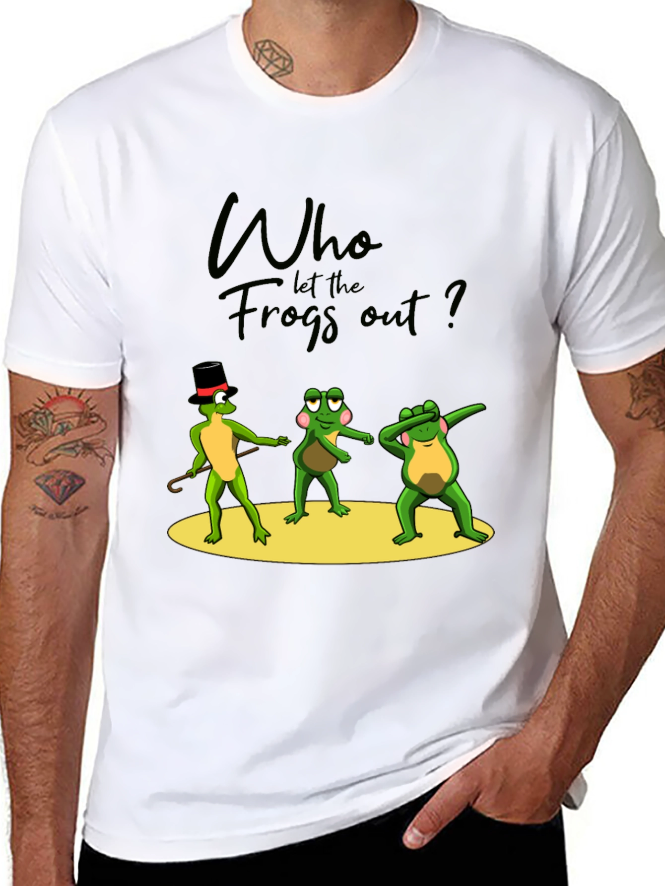 Who Let the Frogs Out? Funny Graphic T-Shirt