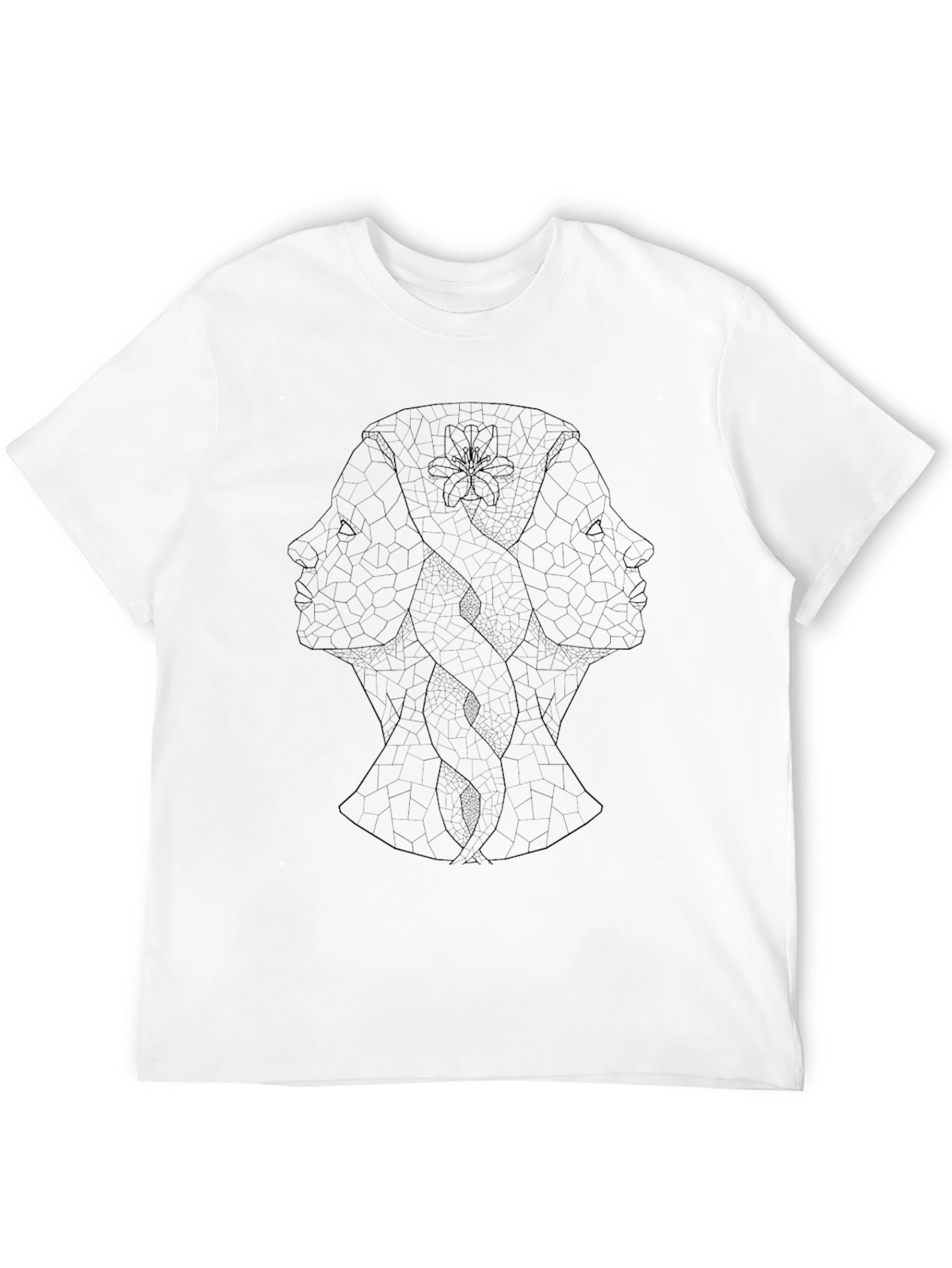 Abstract Faces Graphic Black T-Shirt