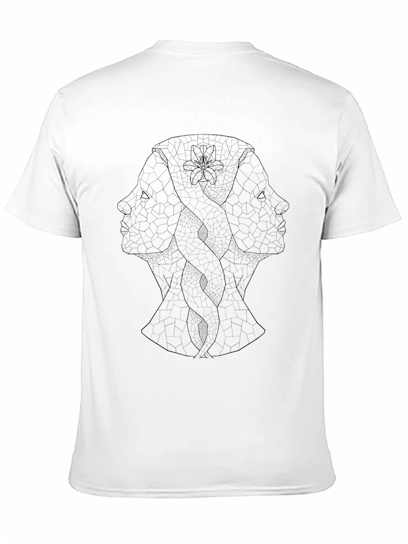 Abstract Faces Graphic Black T-Shirt