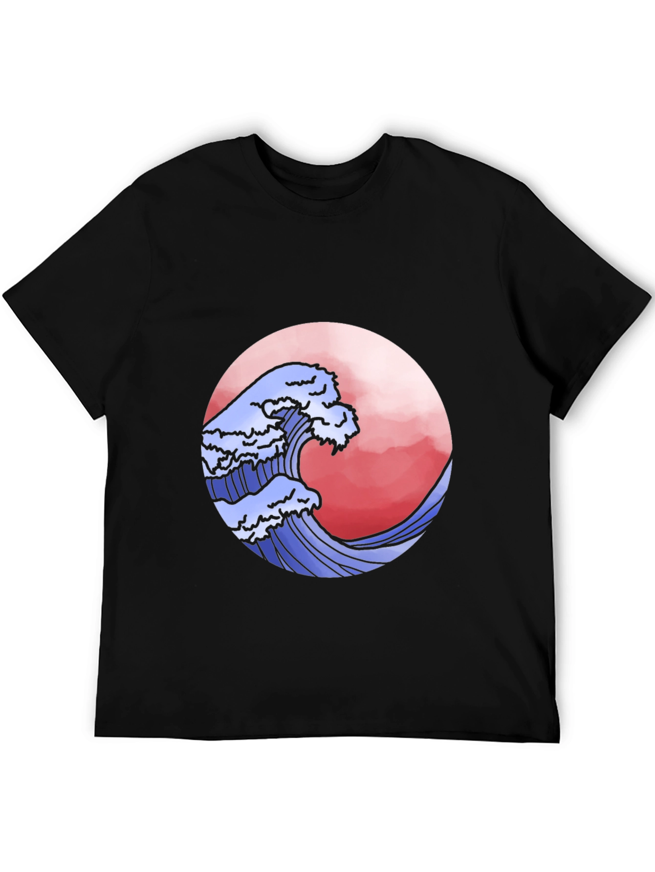 Wave Graphic Black T-Shirt