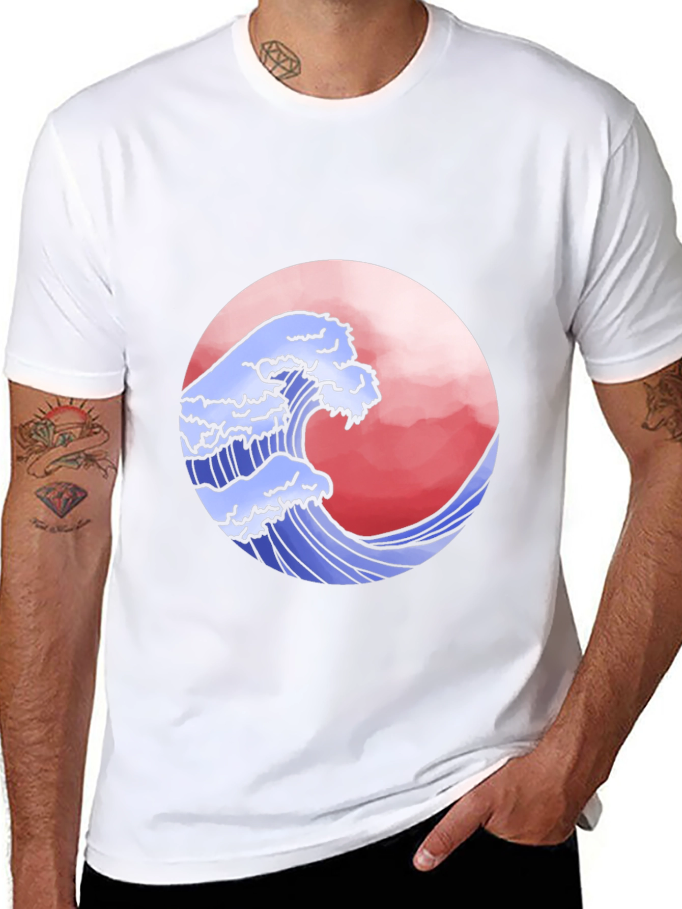 Wave Graphic Black T-Shirt