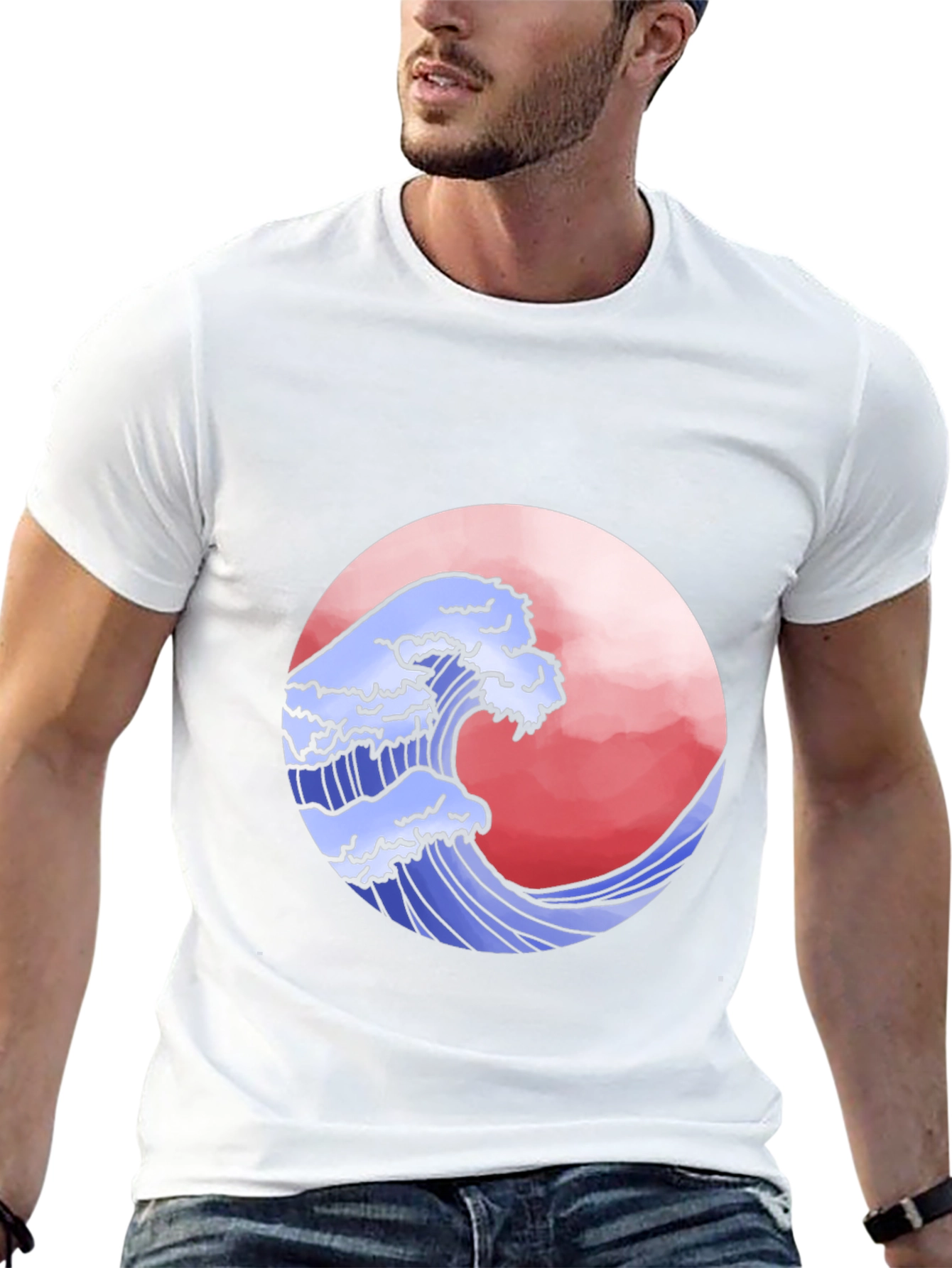 Wave Graphic Black T-Shirt