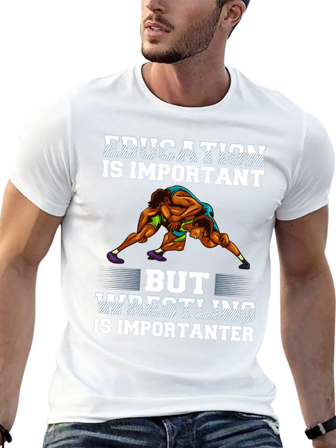 Wrestling Is Importanter T-Shirt - Black