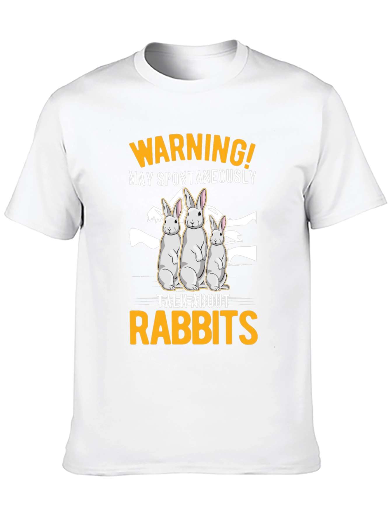Warning! May Spontaneously Talk About Rabbits Black T-Shirt