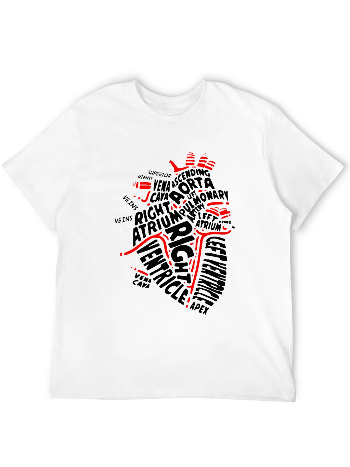 Anatomical Heart Word Art T-Shirt - Black