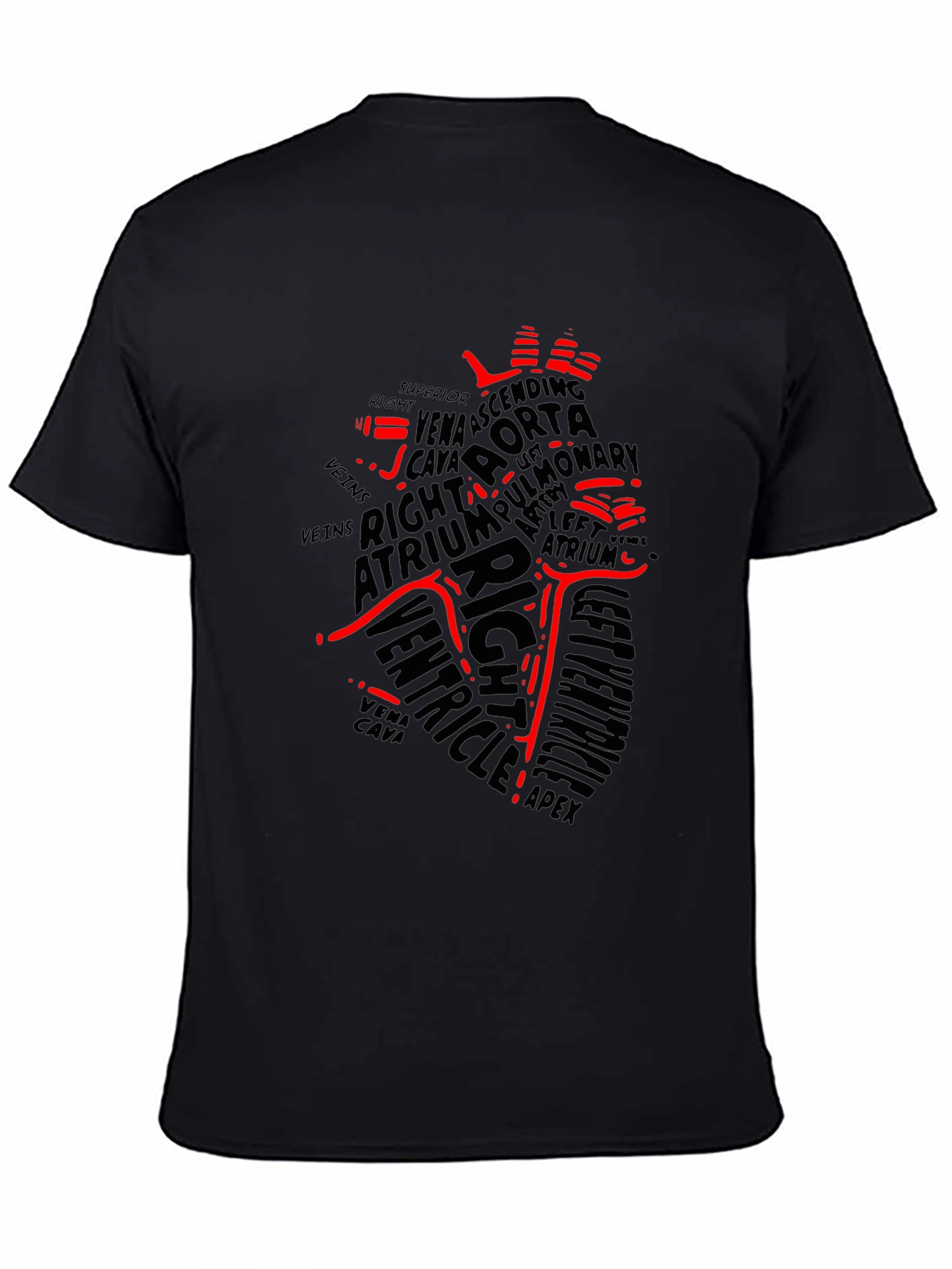 Anatomical Heart Word Art T-Shirt - Black