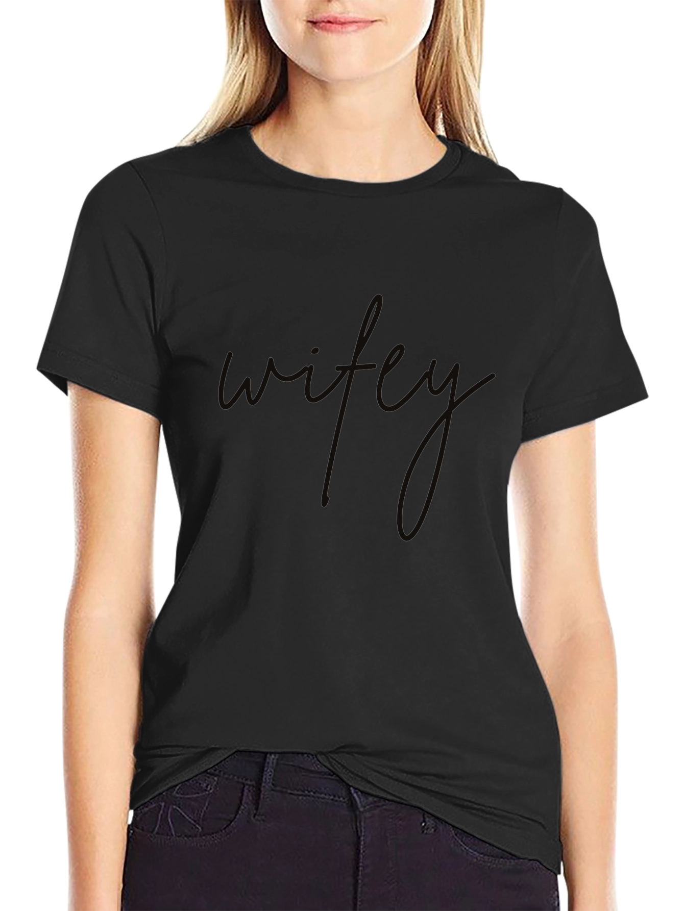 Wifey Black Graphic Tee