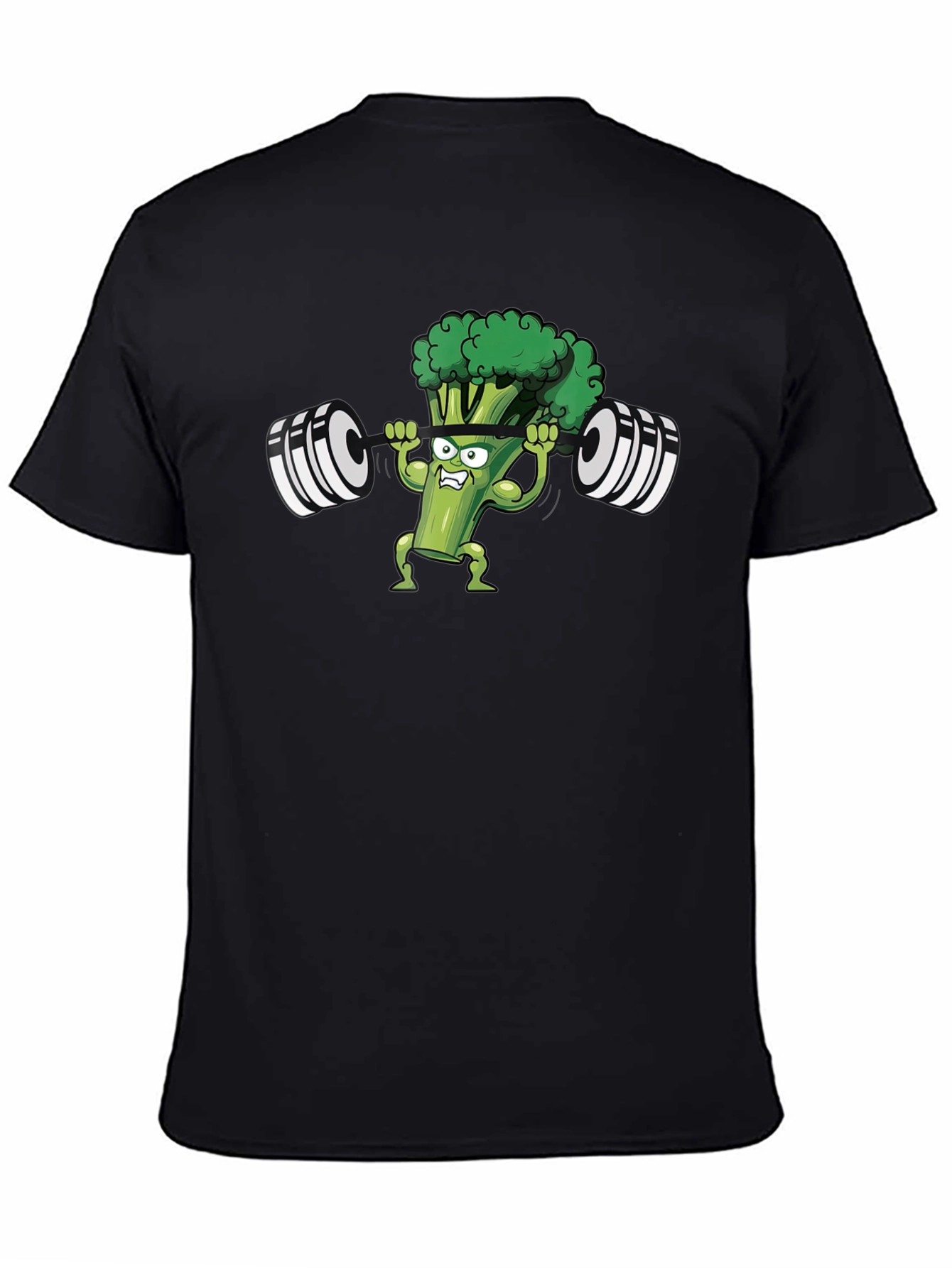 Weightlifting Broccoli Mens Black T-Shirt
