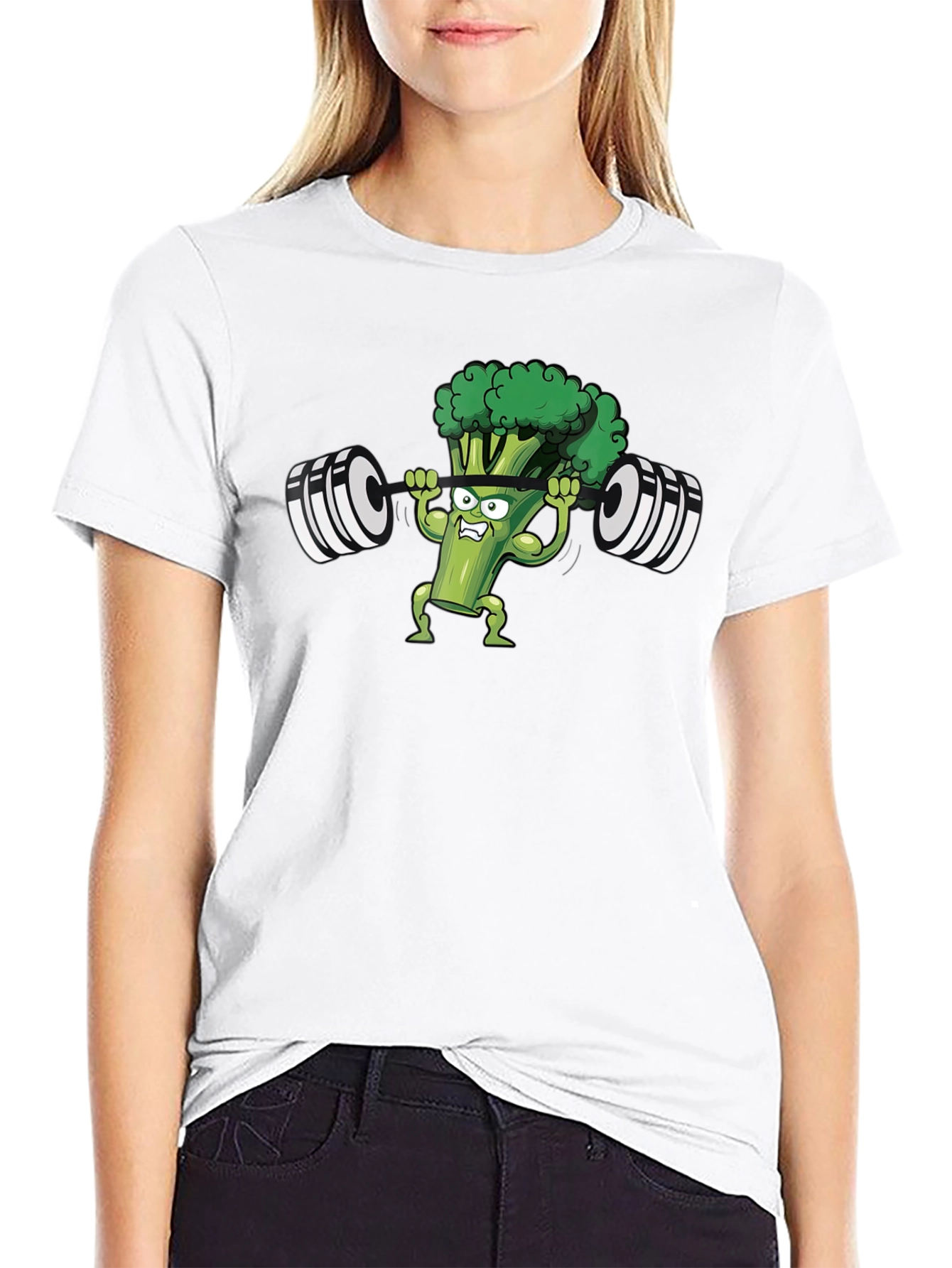 Weightlifting Broccoli Mens Black T-Shirt