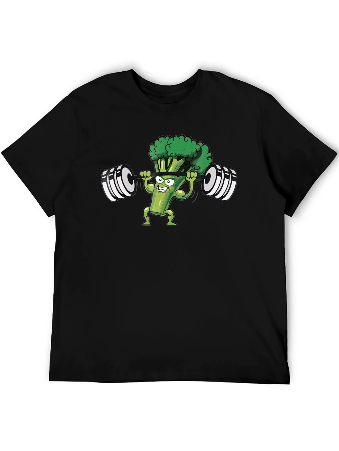 Weightlifting Broccoli Mens Black T-Shirt