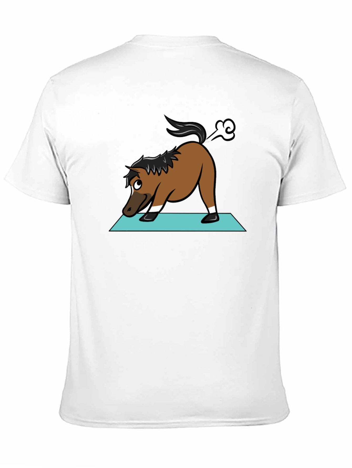 Yoga Horse Farting Funny Black T-Shirt