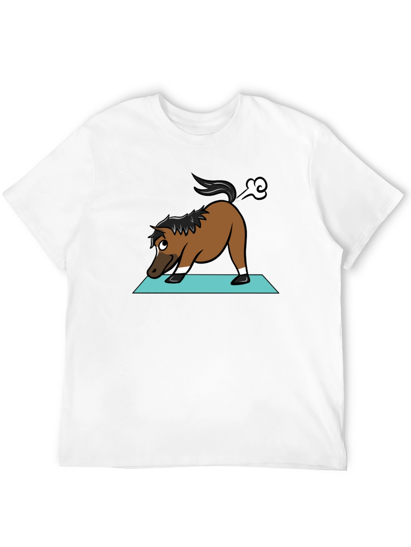 Yoga Horse Farting Funny Black T-Shirt