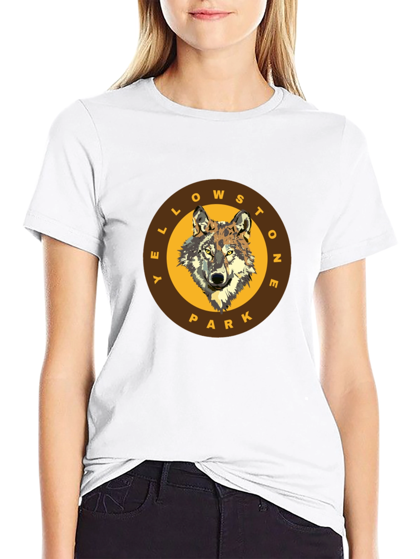 Yellowstone Park Wolf Graphic T-Shirt