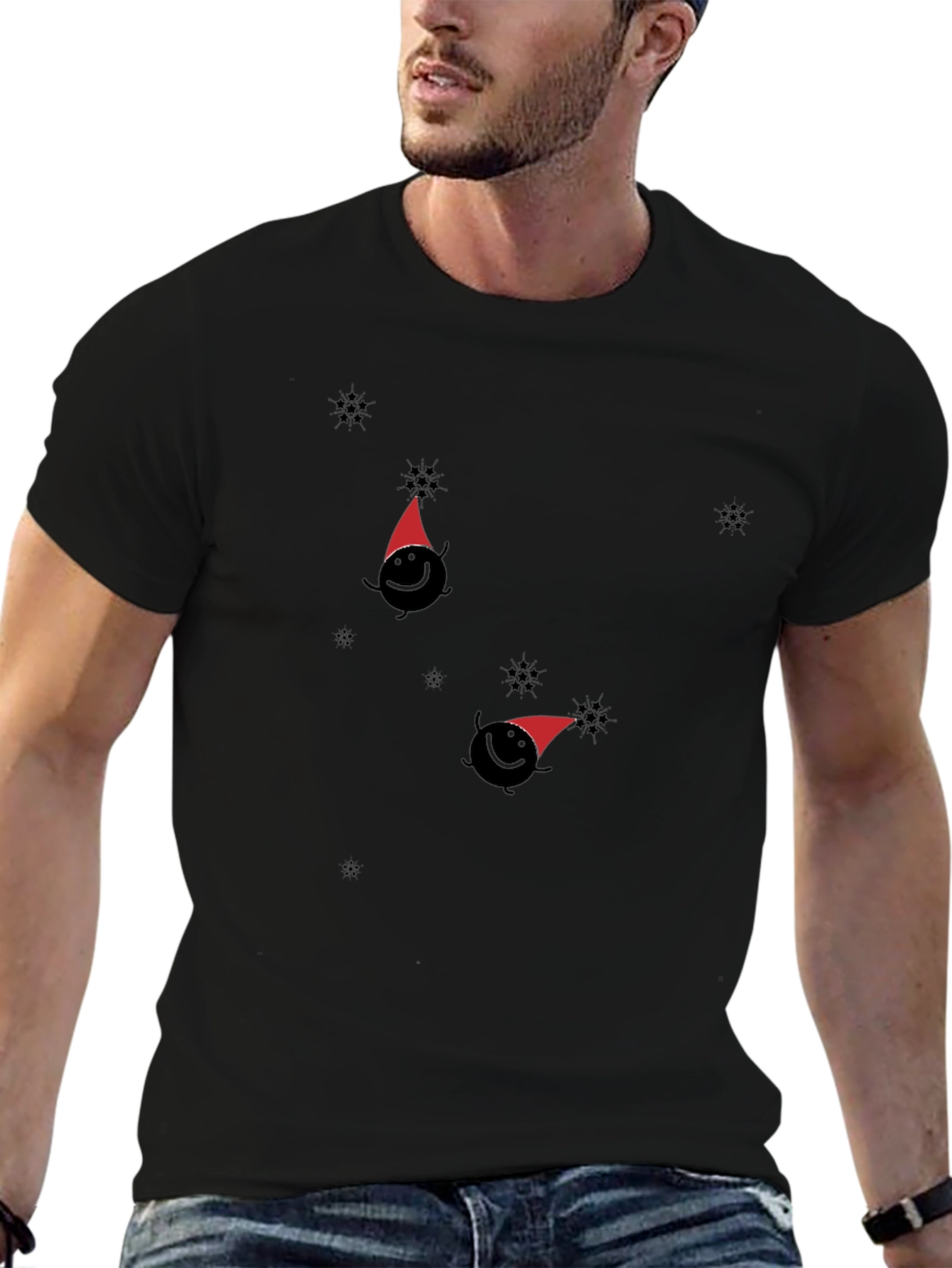 Whimsical Winter Tee - Santa Hat Design