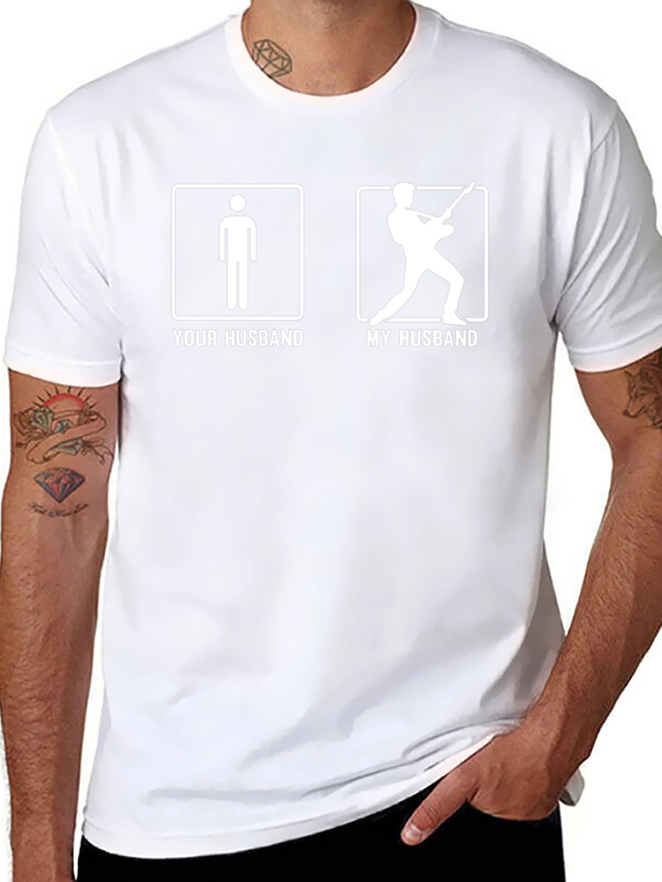 Your Husband My Husband Guitarist Black T-Shirt