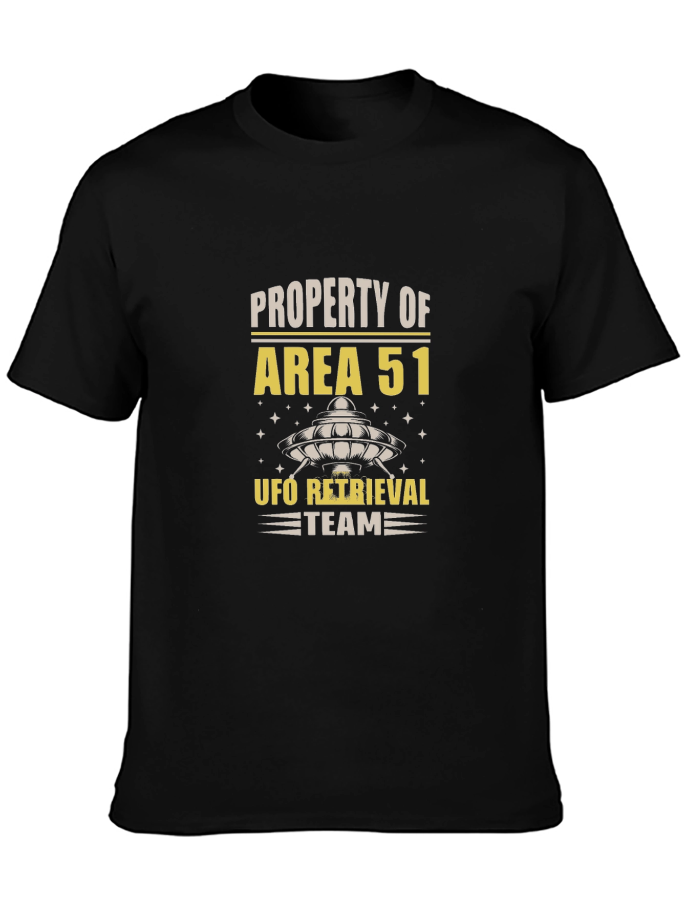 Area 51 UFO Retrieval Team Black T-Shirt