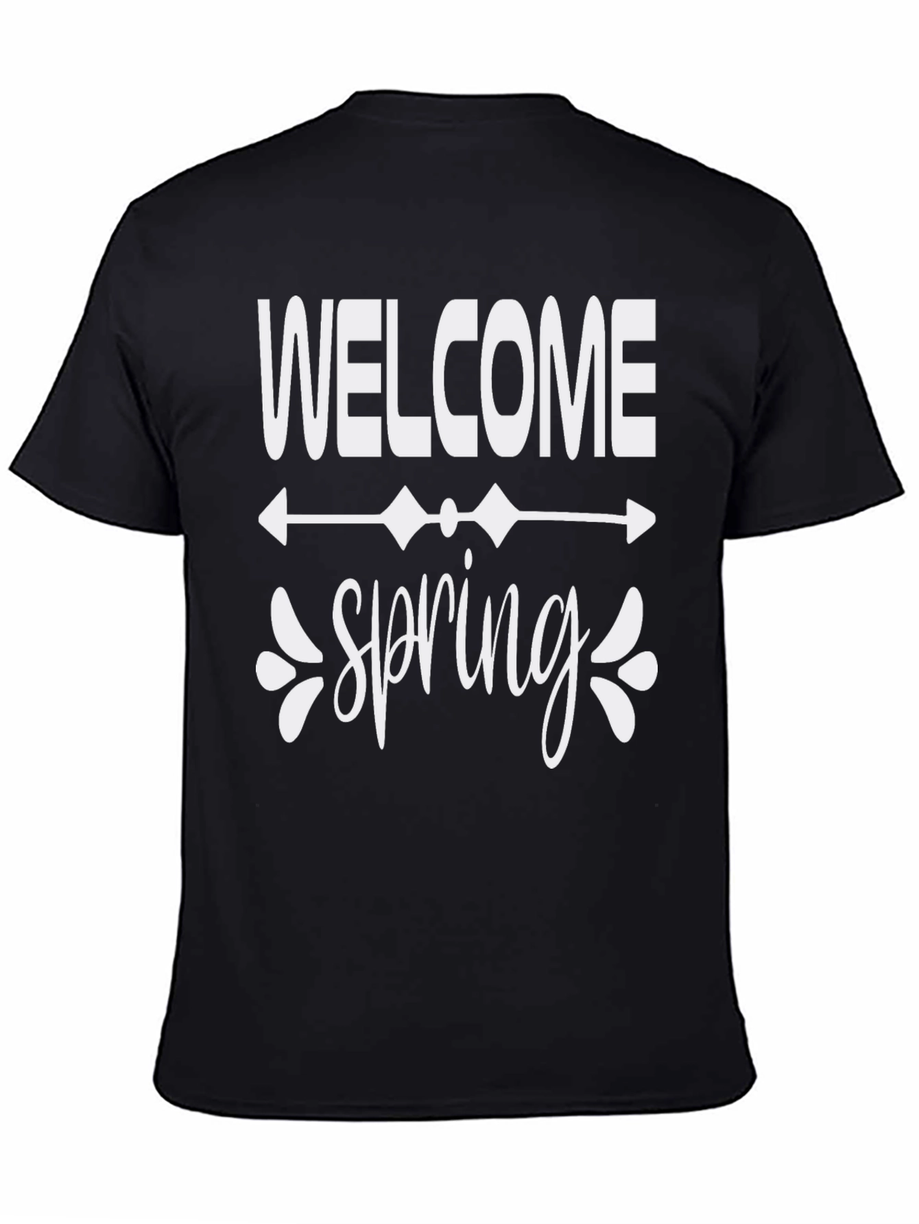 Welcome Spring Black Graphic Tee
