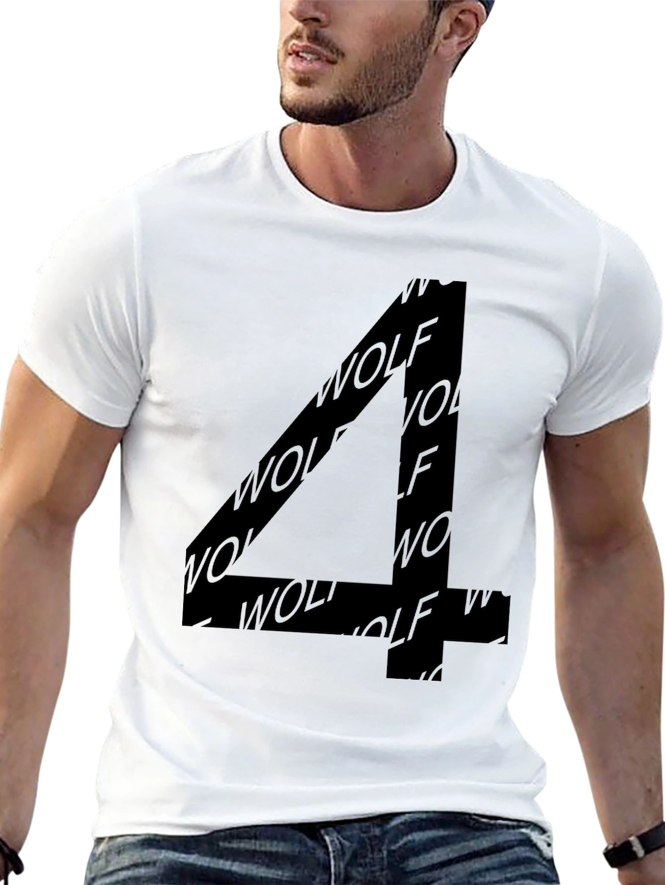 Wolf Number Four Black Graphic T-Shirt