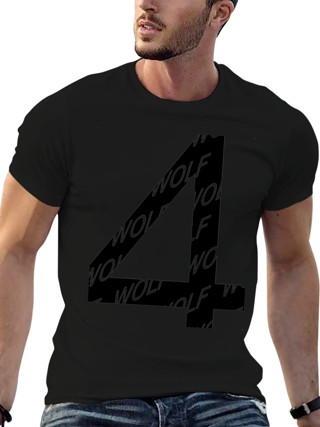 Wolf Number Four Black Graphic T-Shirt