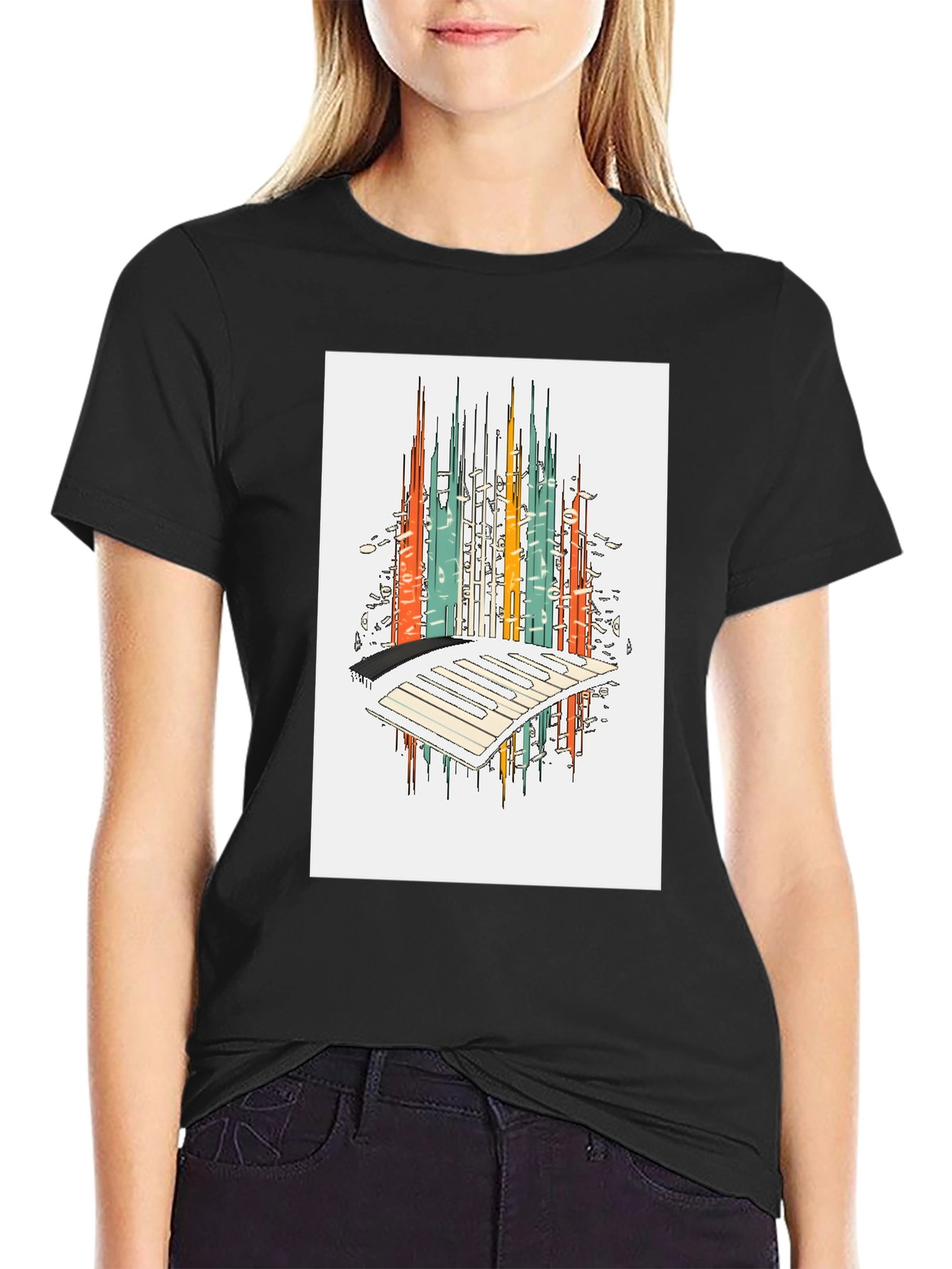 Abstract City Keyboard T-Shirt