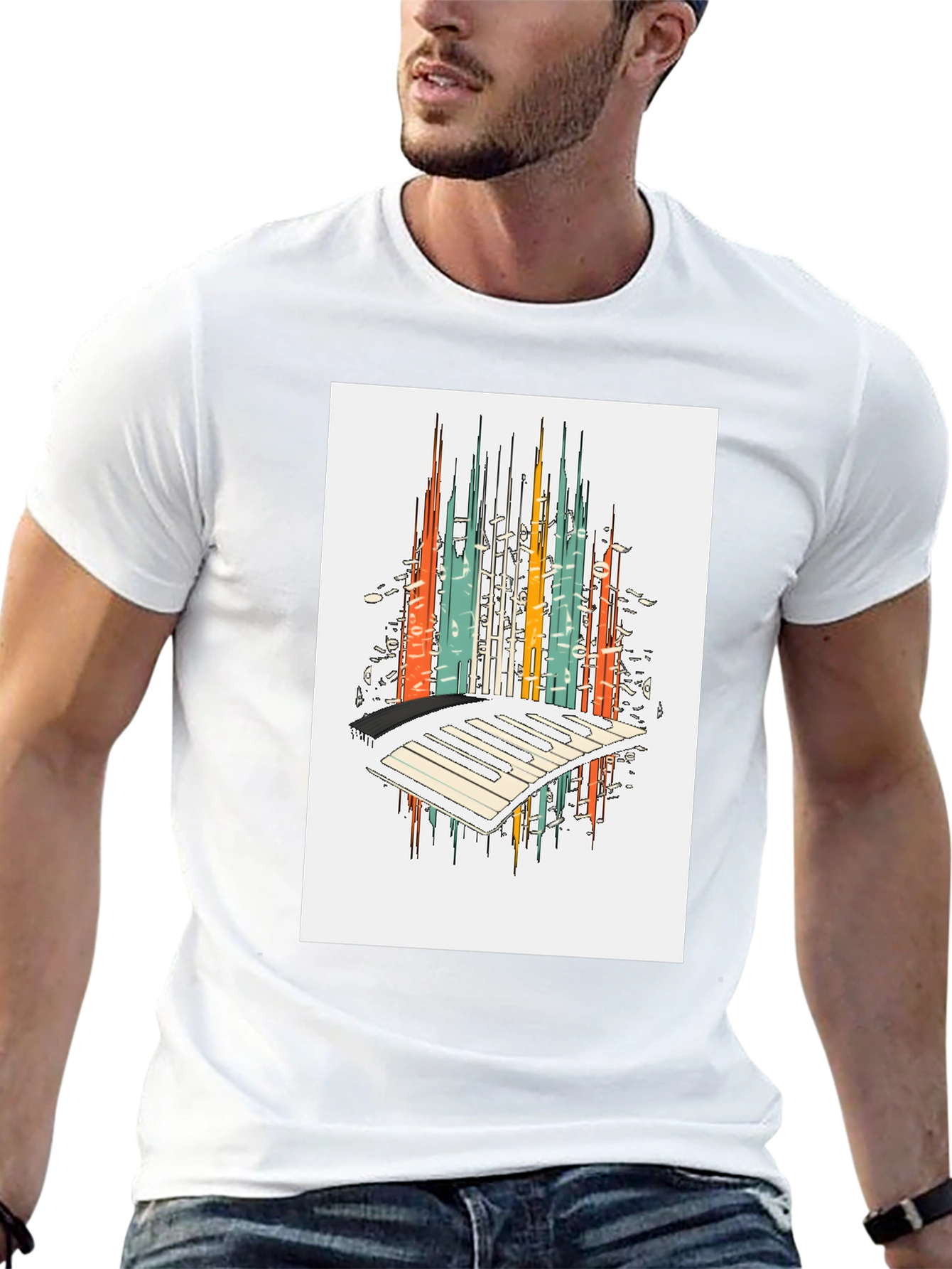 Abstract City Keyboard T-Shirt