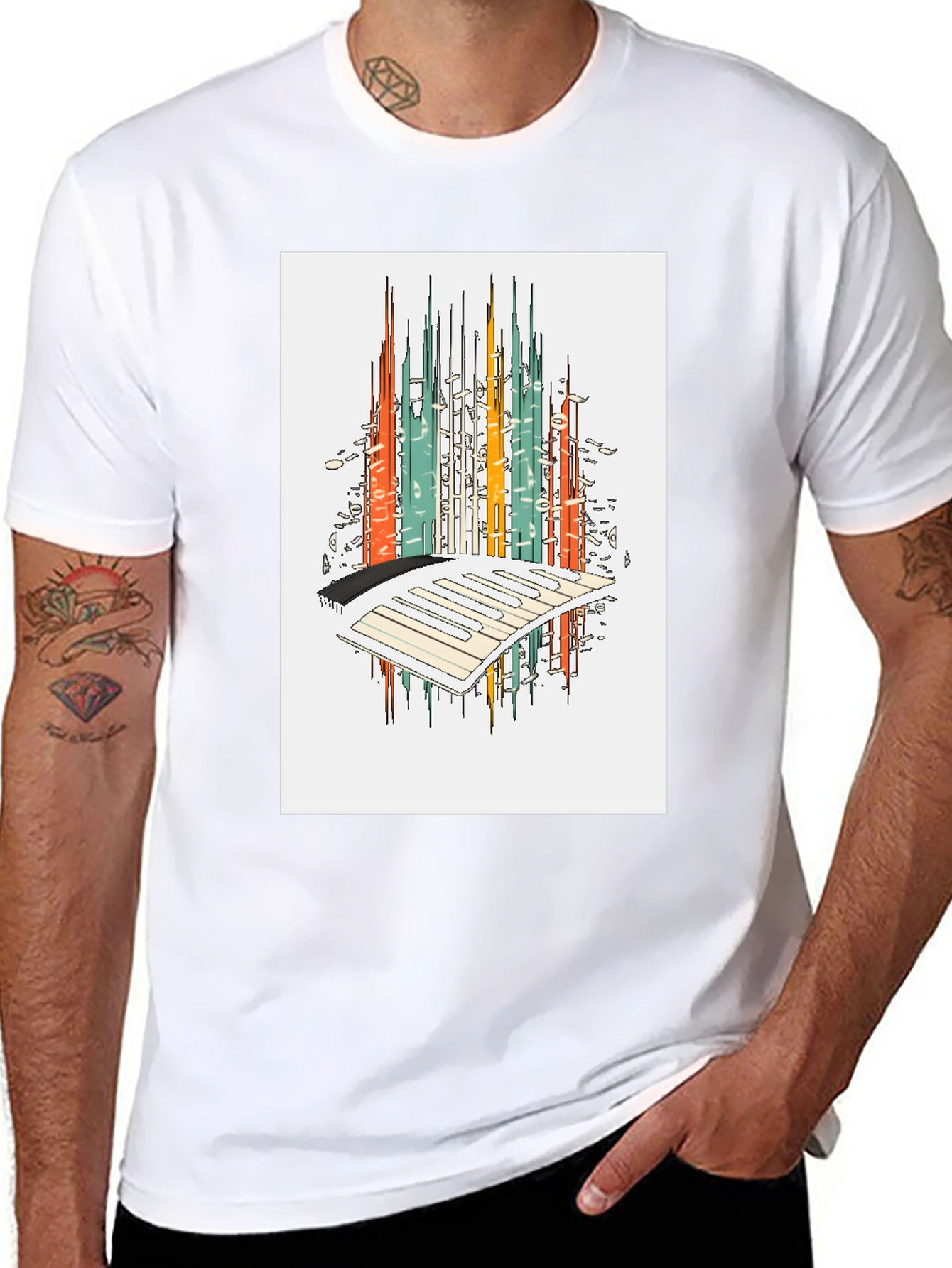 Abstract City Keyboard T-Shirt