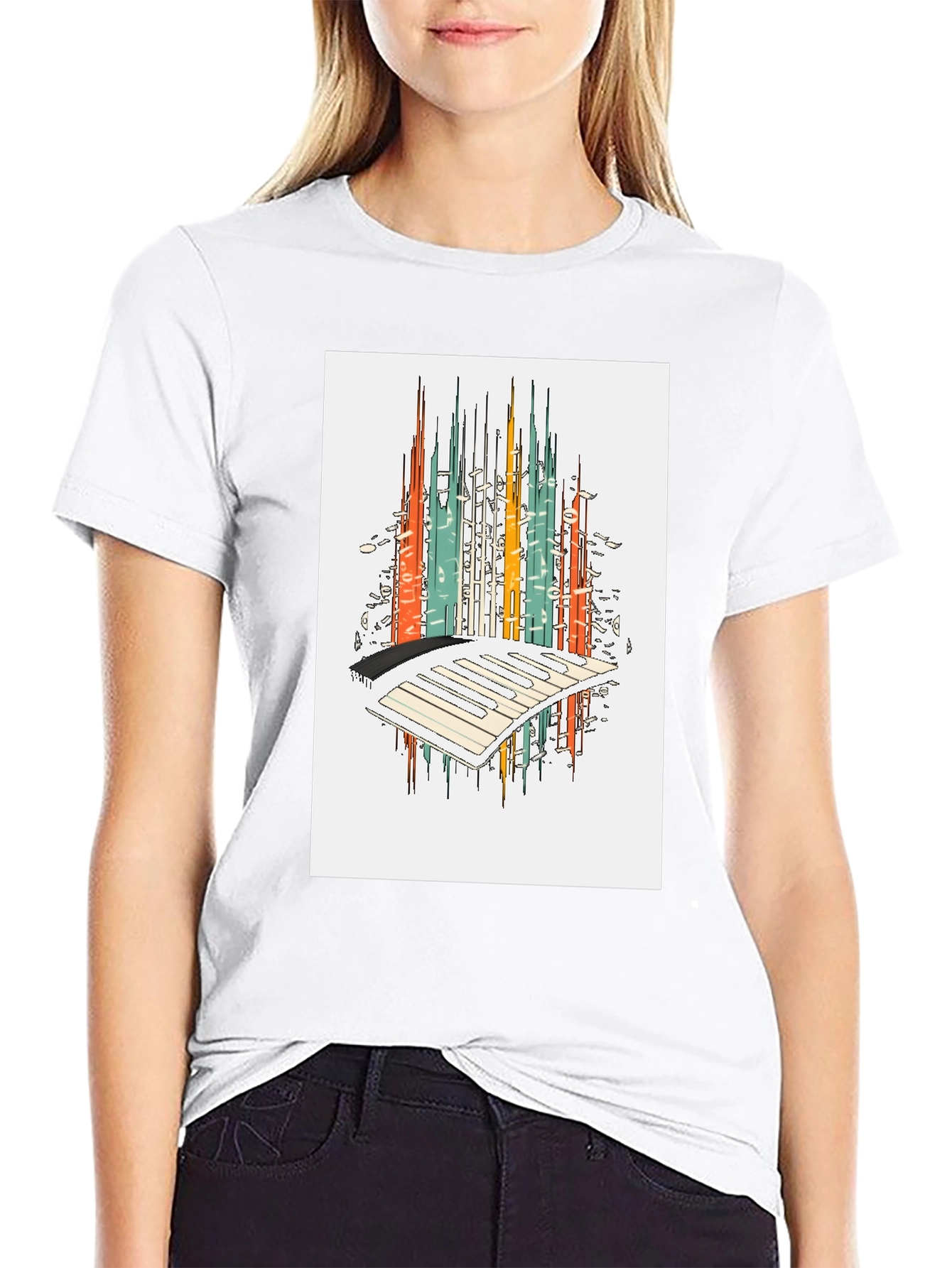 Abstract City Keyboard T-Shirt