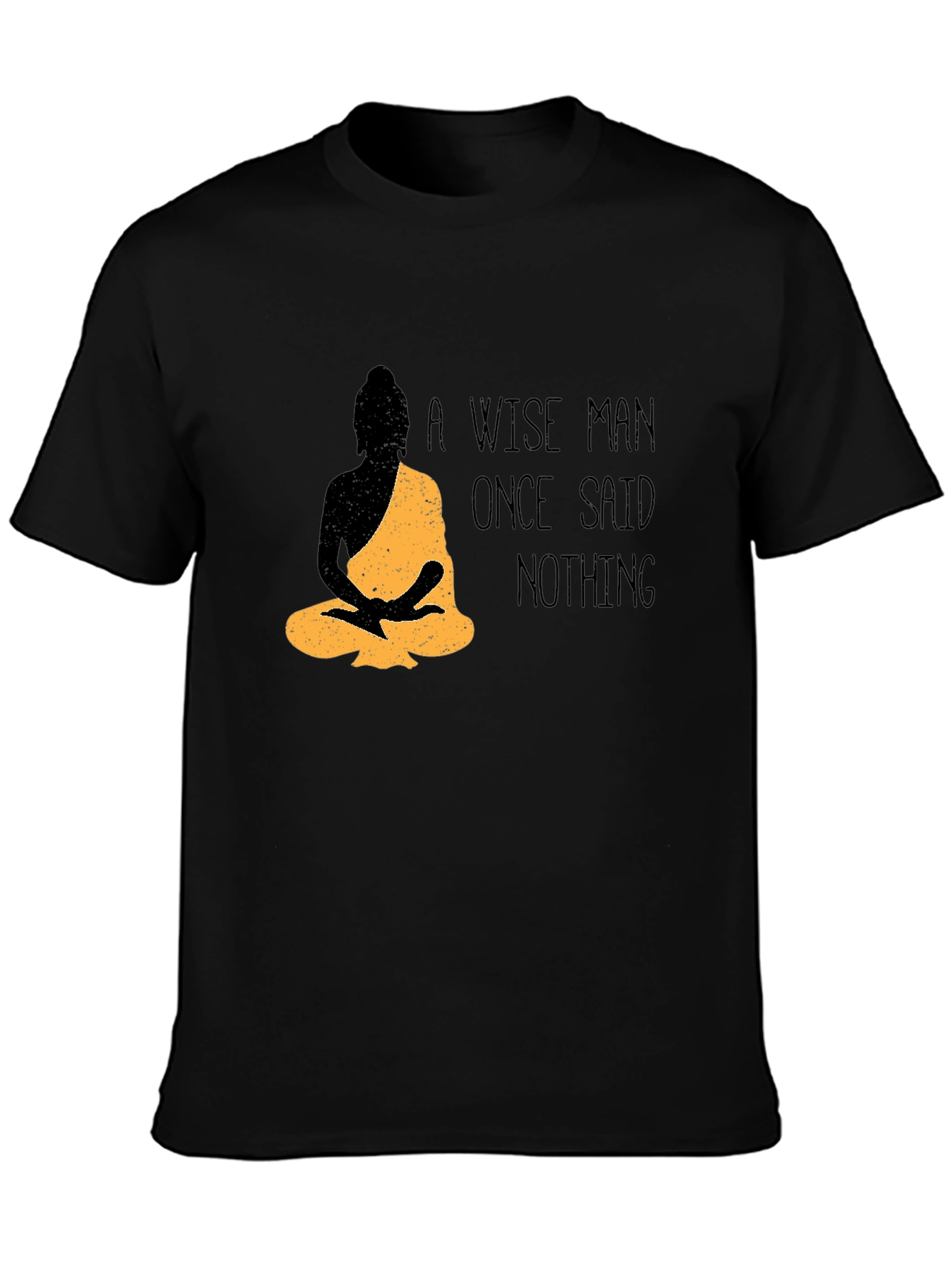Wise Man Buddha Graphic T-Shirt - Black