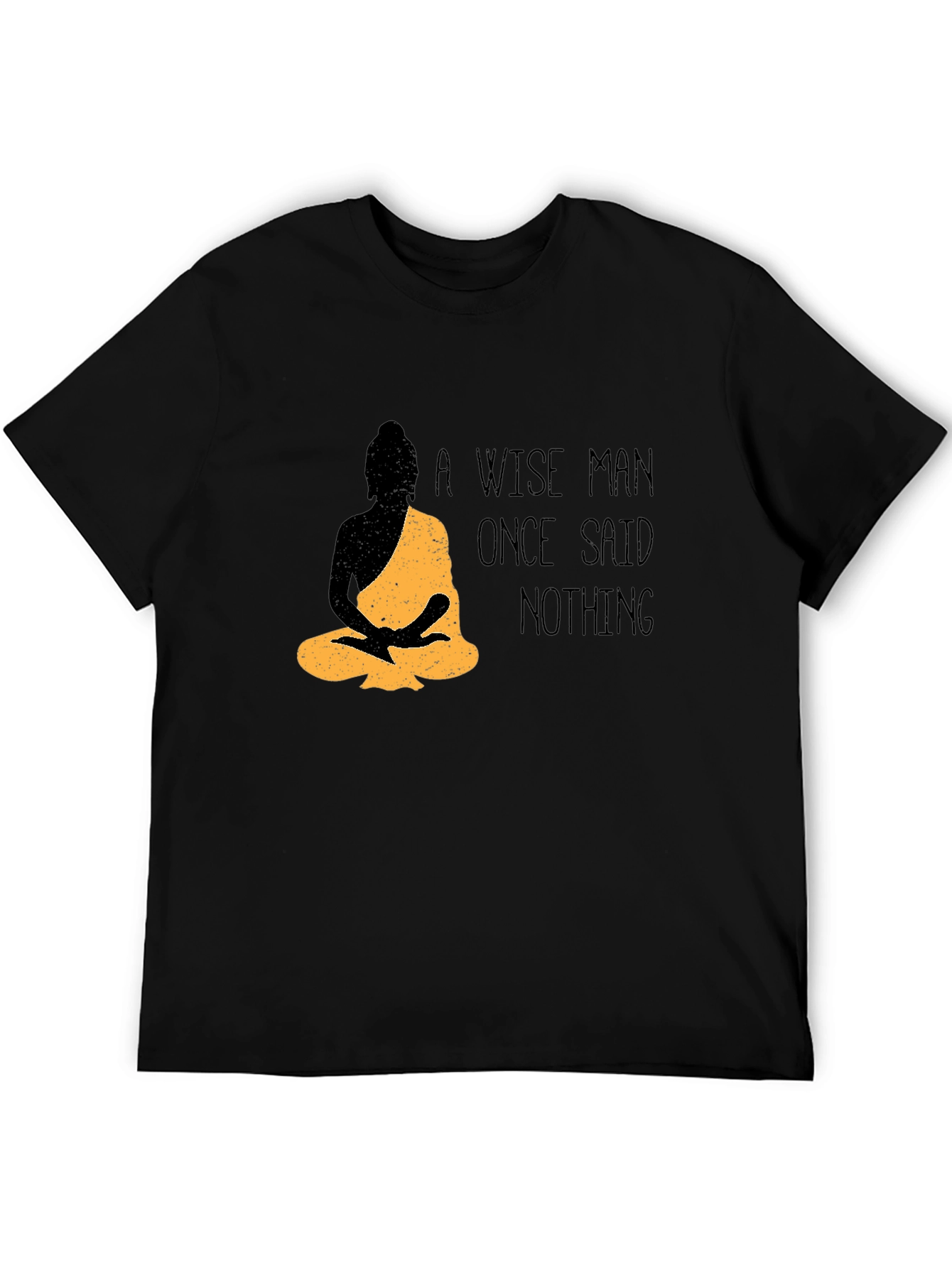 Wise Man Buddha Graphic T-Shirt - Black