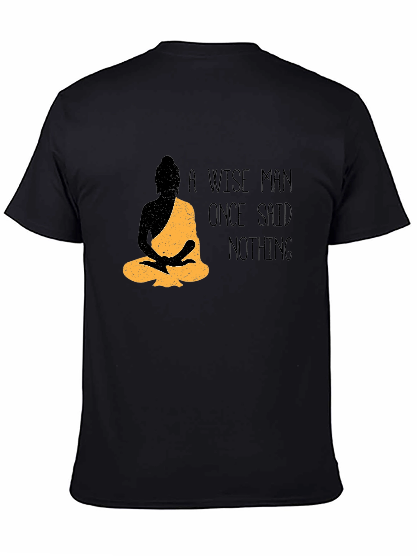 Wise Man Buddha Graphic T-Shirt - Black