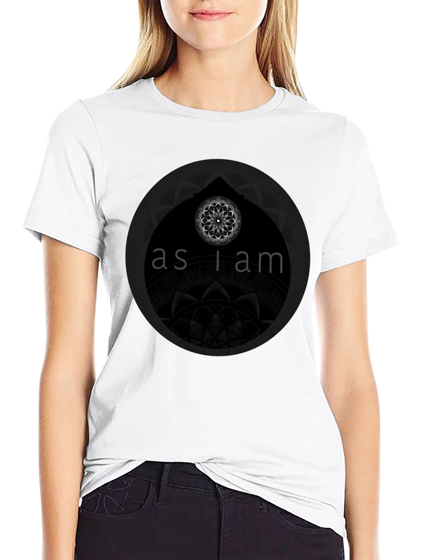 As I Am Graphic Print Black T-Shirt