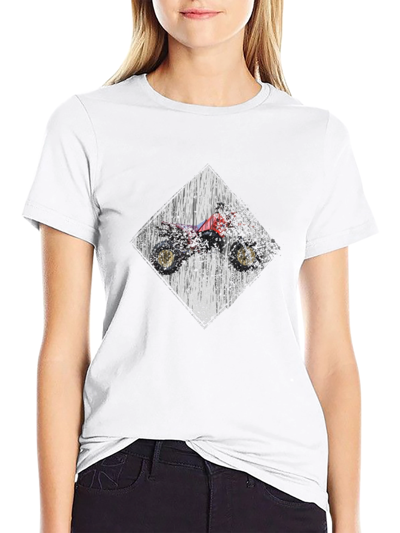 ATV Rider Diamond Graphic Tee - Black