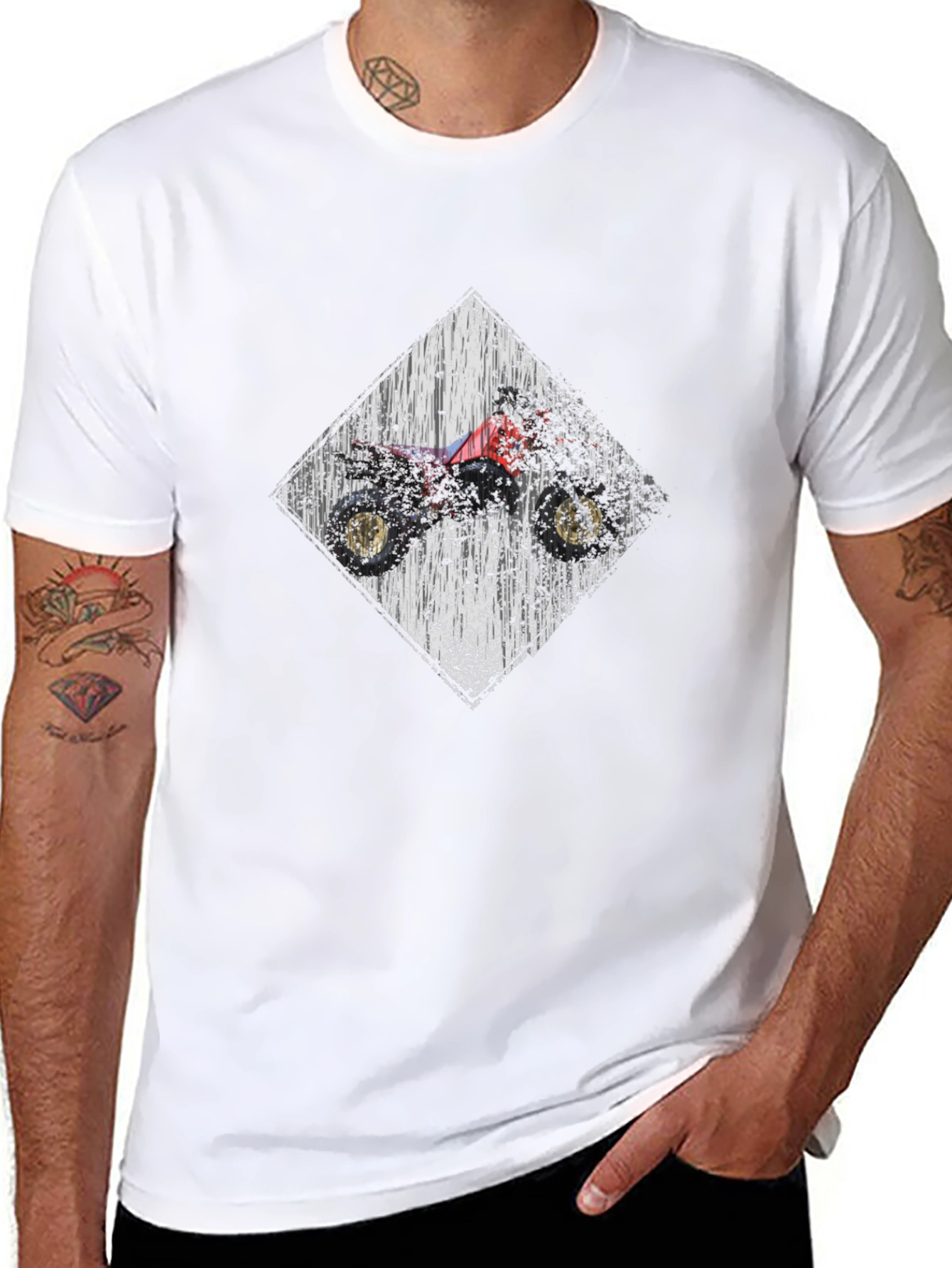 ATV Rider Diamond Graphic Tee - Black