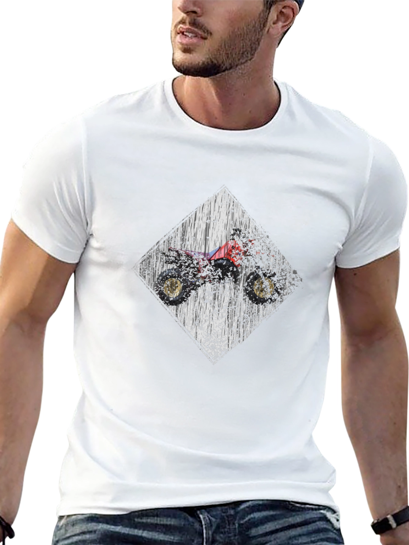 ATV Rider Diamond Graphic Tee - Black