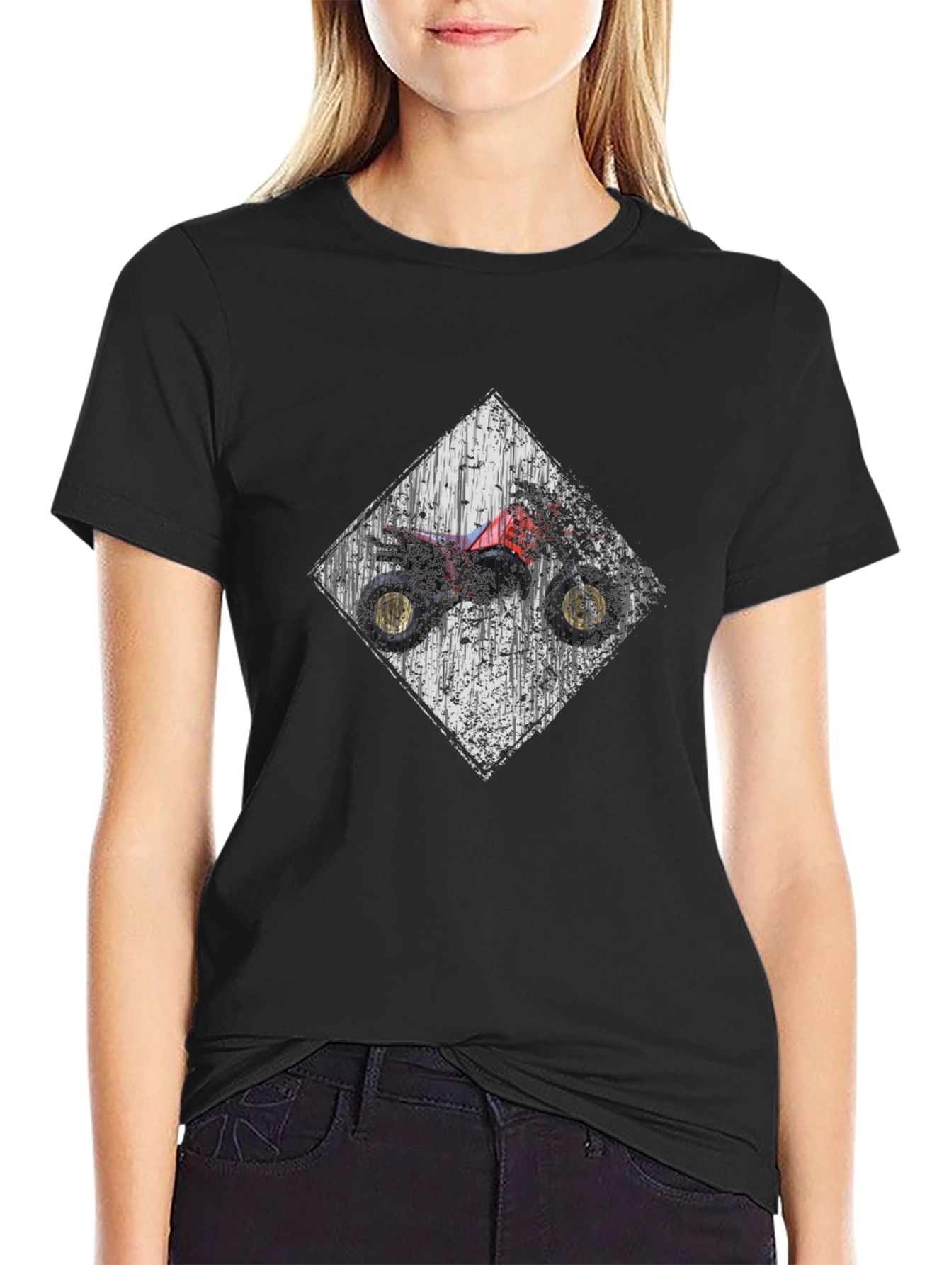 ATV Rider Diamond Graphic Tee - Black