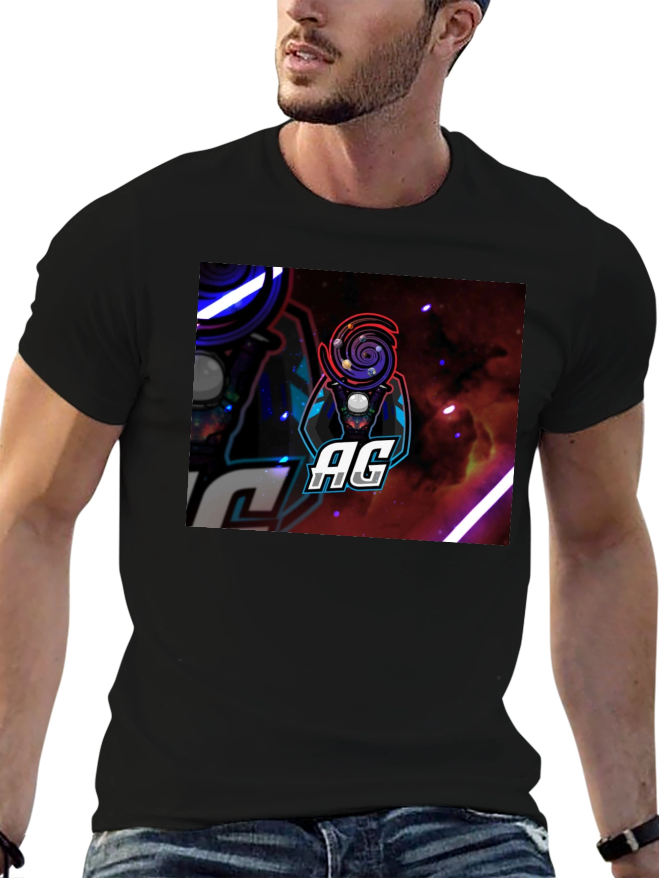 AG Galaxy Gamer Black T-Shirt