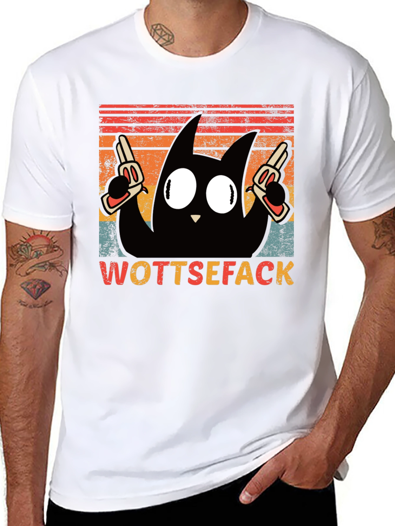 Wottsefack Cat with Guns T-Shirt