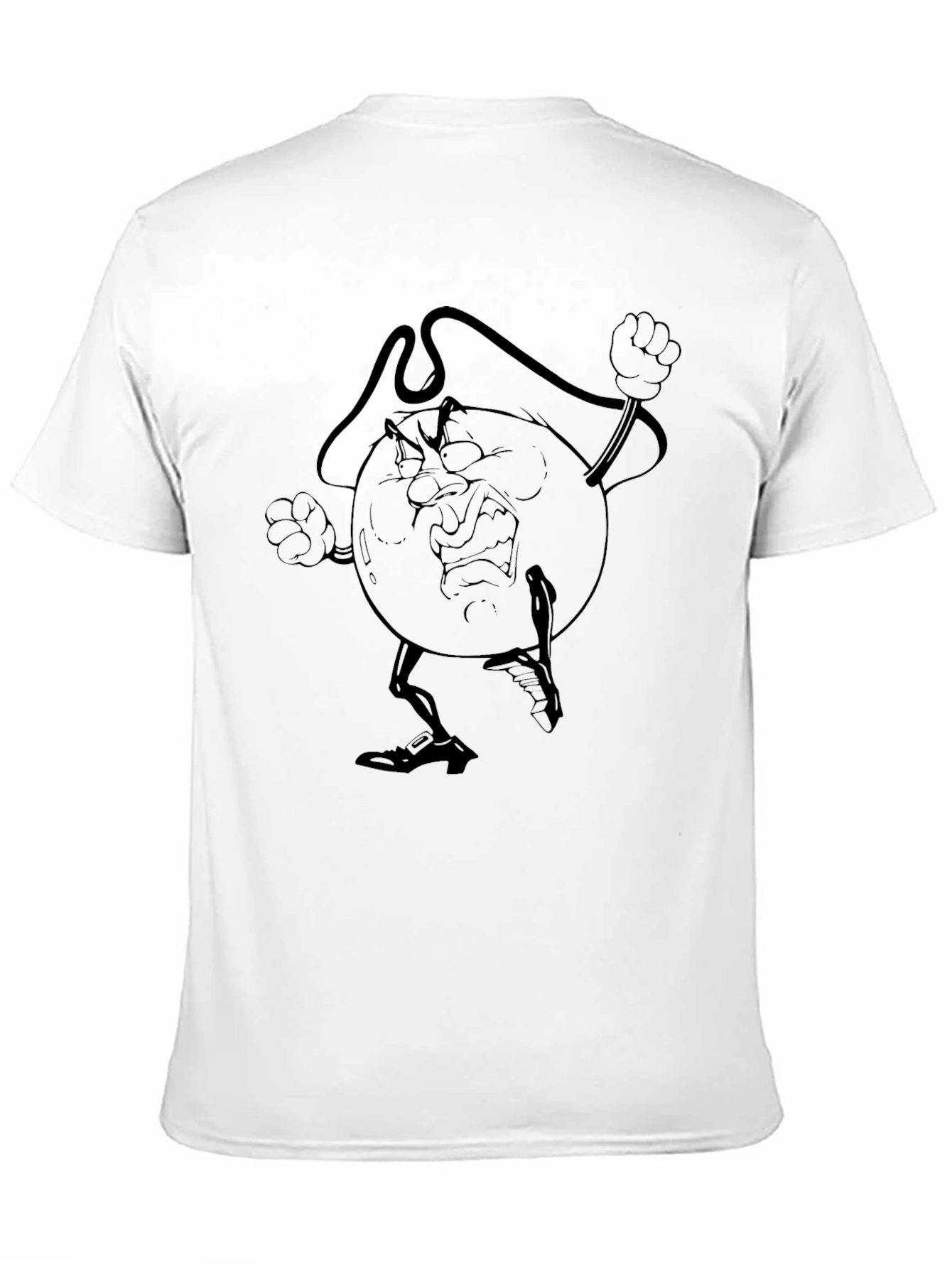 Angry Cartoon Globe Black T-Shirt
