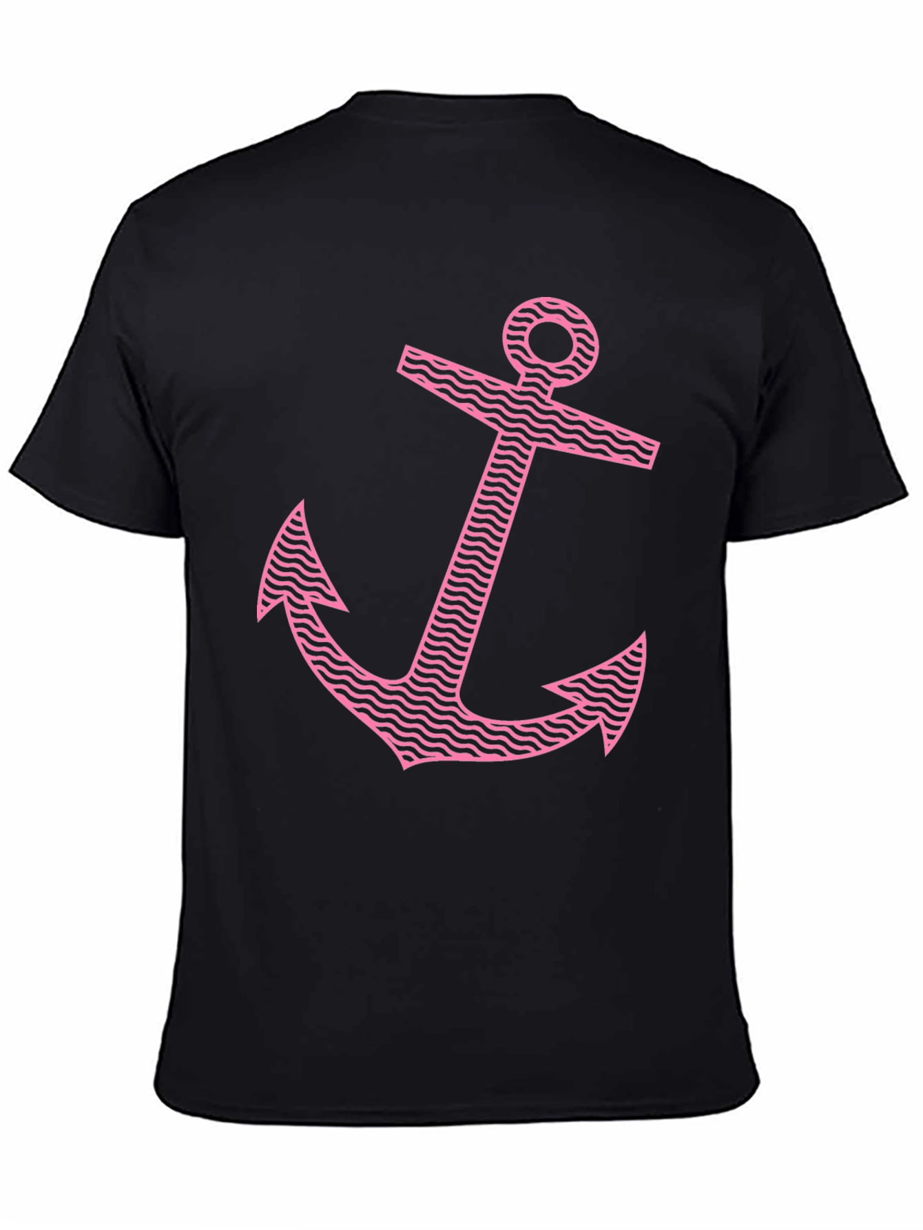 Anchor Graphic Tee - Pink Print on Black
