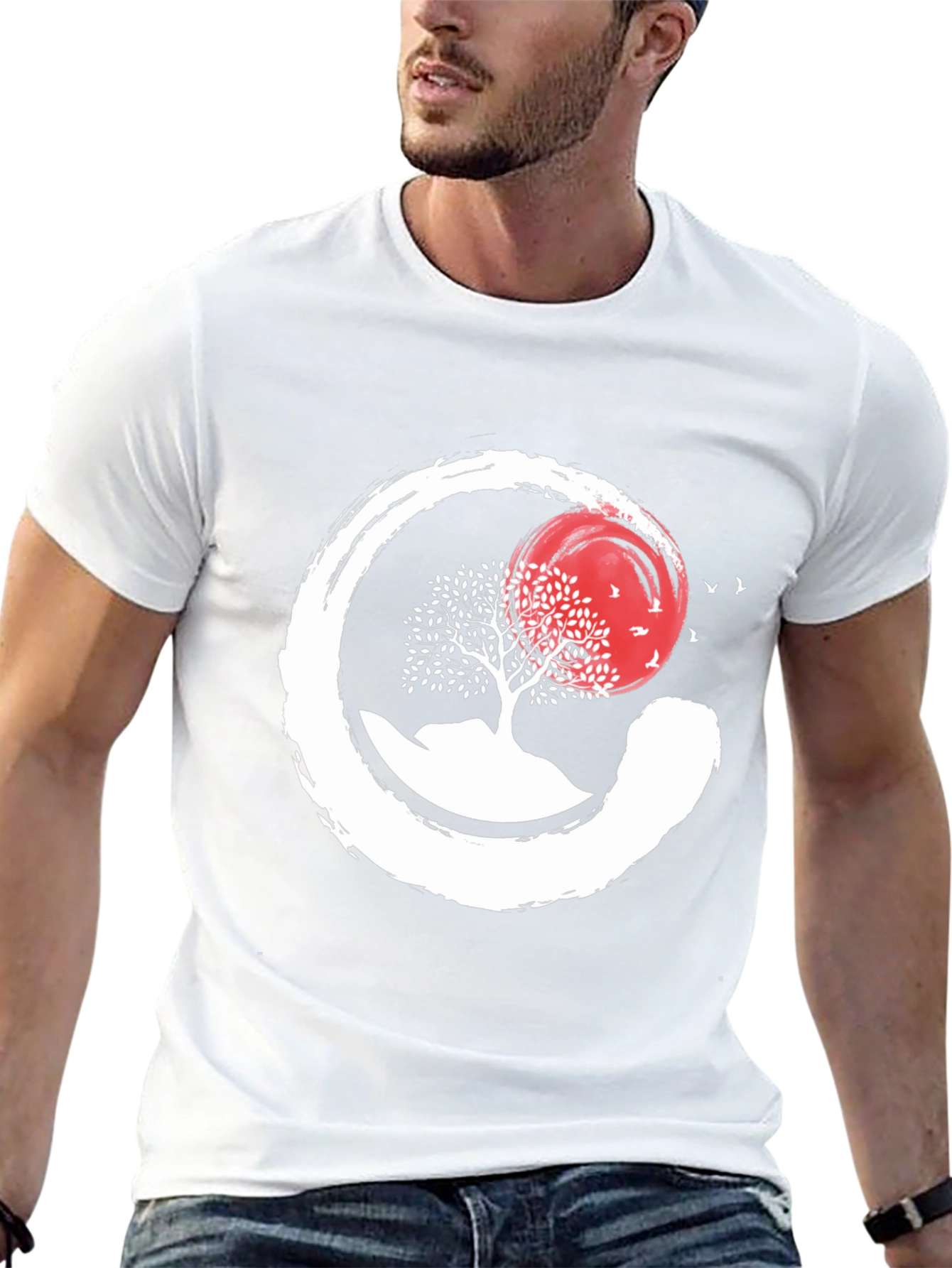 Zen Circle Tree & Sunset Graphic Tee