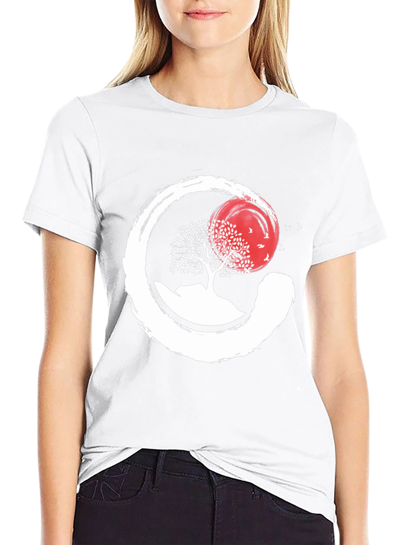 Zen Circle Tree & Sunset Graphic Tee
