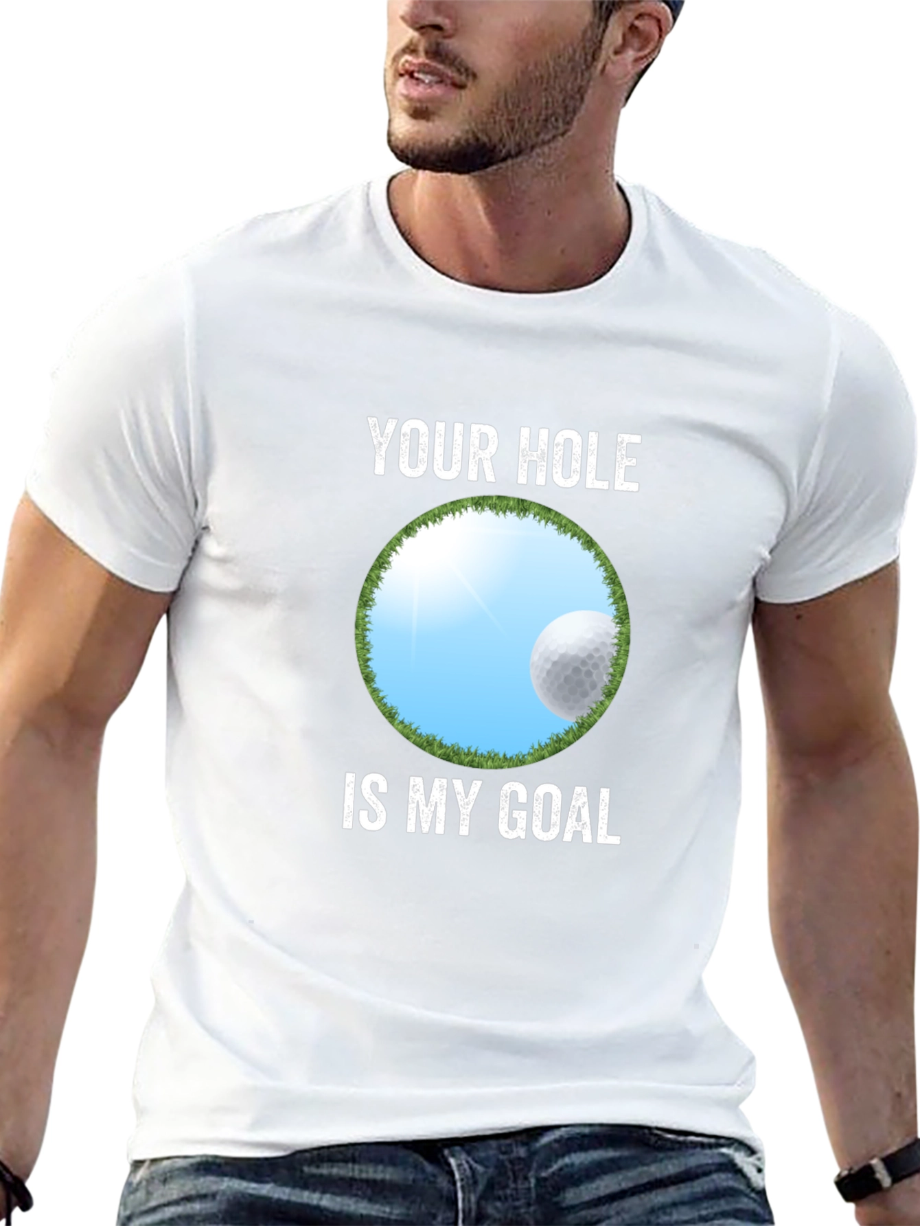 Your Hole Is My Goal Funny Golf T-Shirt