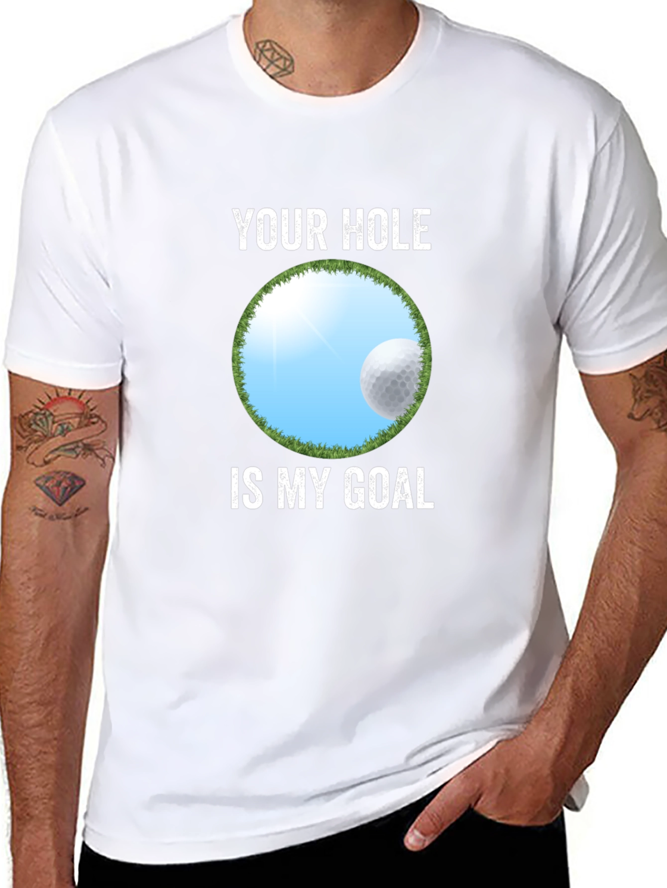 Your Hole Is My Goal Funny Golf T-Shirt
