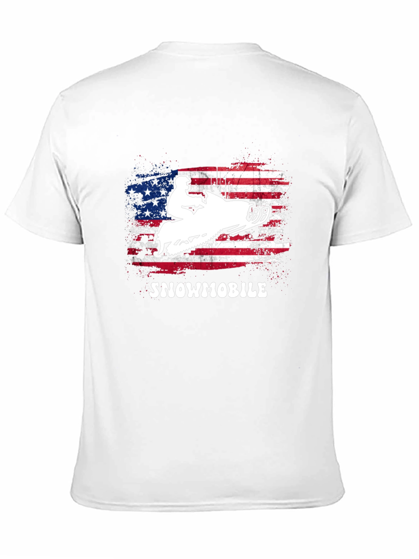 American Flag Snowmobile Graphic T-Shirt