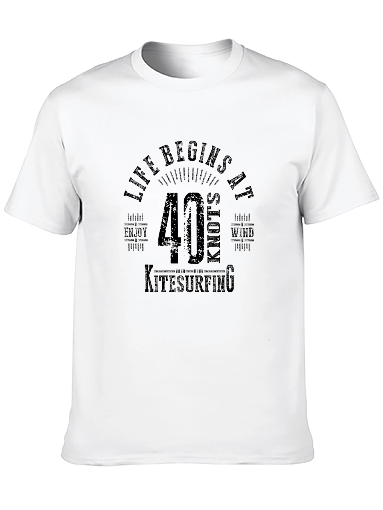 Life Begins at 40 Knots Kitesurfing T-Shirt