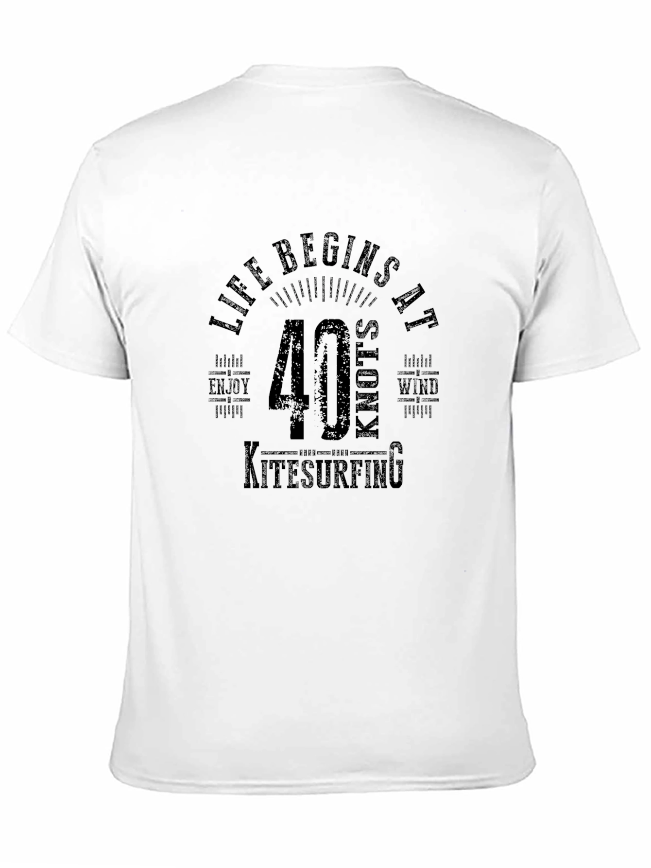 Life Begins at 40 Knots Kitesurfing T-Shirt