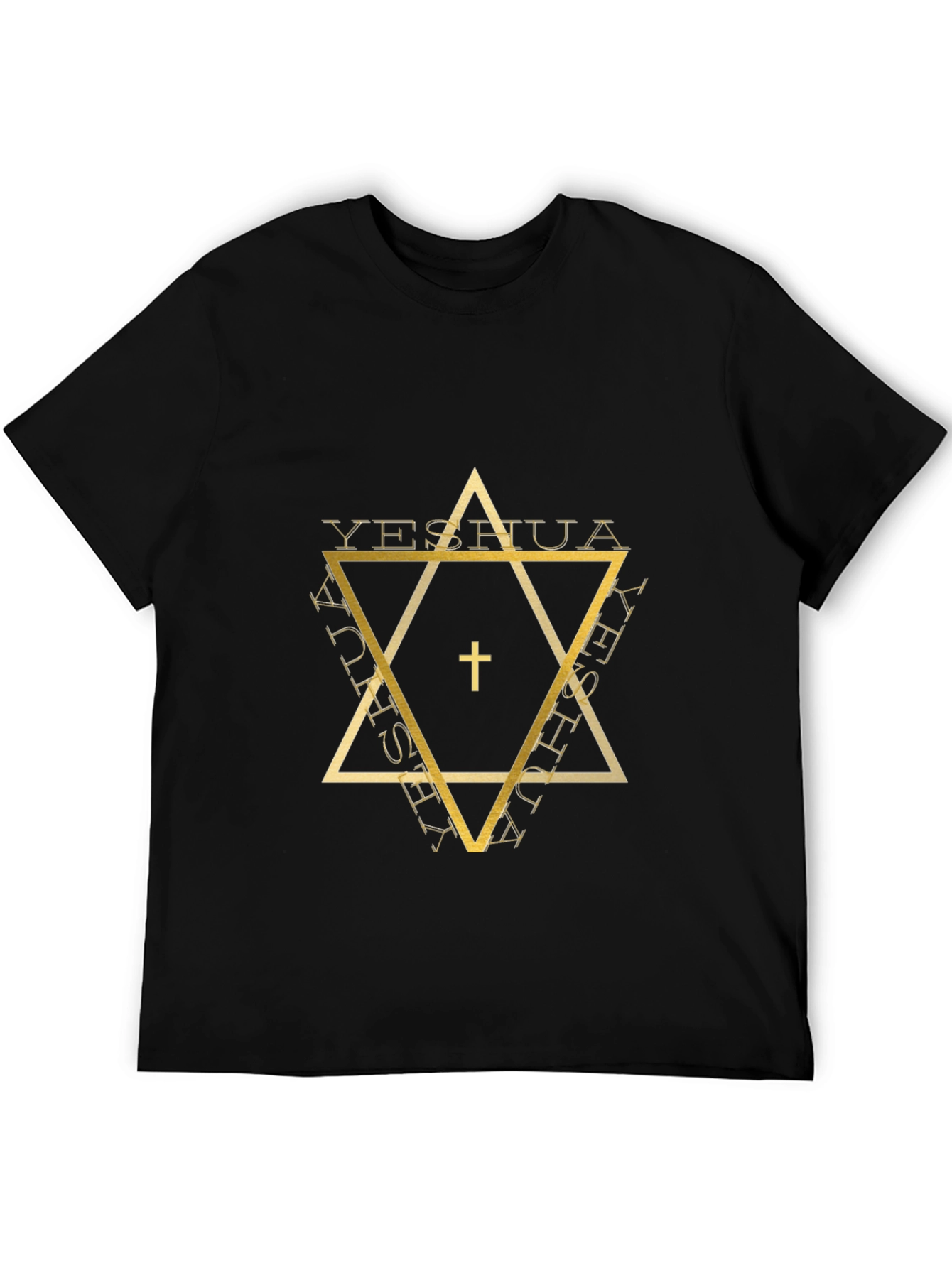 Yeshua Star Graphic Tee - Black Cotton Blend